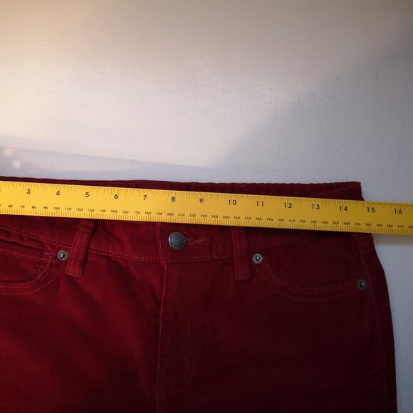 2/$20.00 Mix & Match - Joe Fresh Ladies Deep Red Slim & Soft Corduroy Pants - Picture 9 of 9